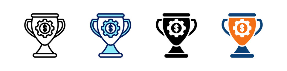 Sales Success All In One Icon Multi Styles Vector Set