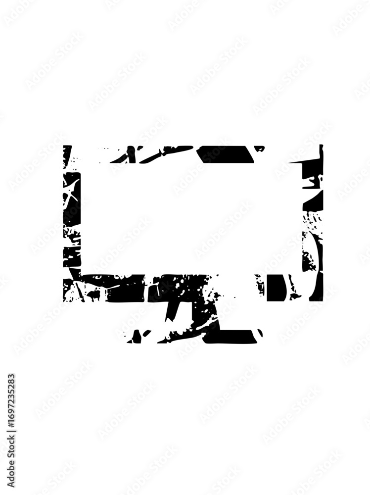 Poster vector abstract rectangular frame with distressed edges.