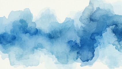 Blue Watercolor Wash Abstract