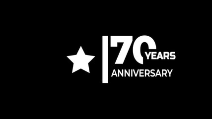 70 years anniversary motion graphic 4K footage with star. - Powered by Adobe
