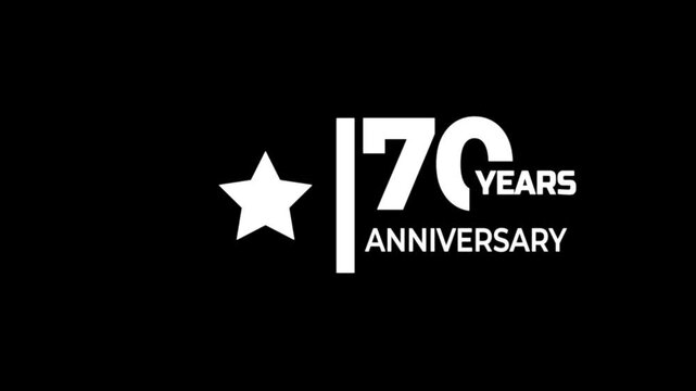 70 years anniversary motion graphic 4K footage with star. - Powered by Adobe