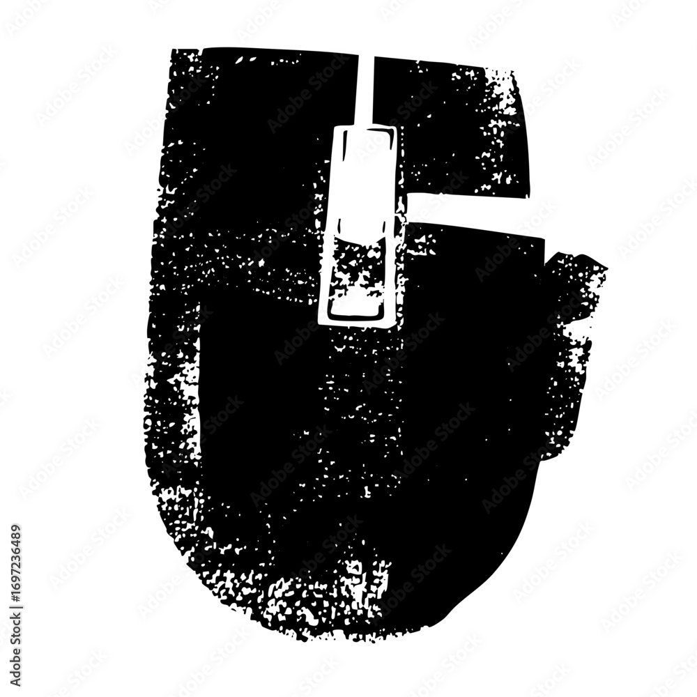 Aufkleber vector abstract computer mouse with a distressed texture.