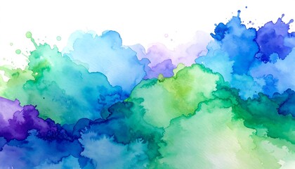 Obraz premium Watercolor splash design with blue, green, and purple hues illustration