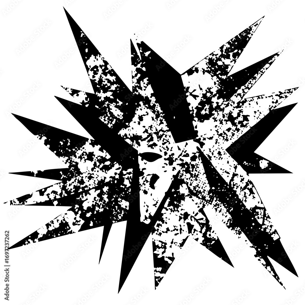 Poster vector abstract face portrait with sharp spiky vector .