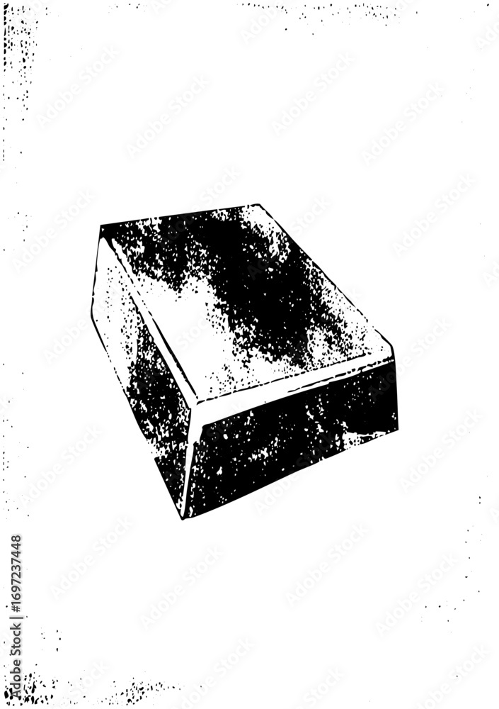 Poster vector geometric block with textured surface.