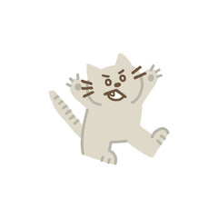 猫 怒る イラスト 手描き かわいい 子ども向け 教育用