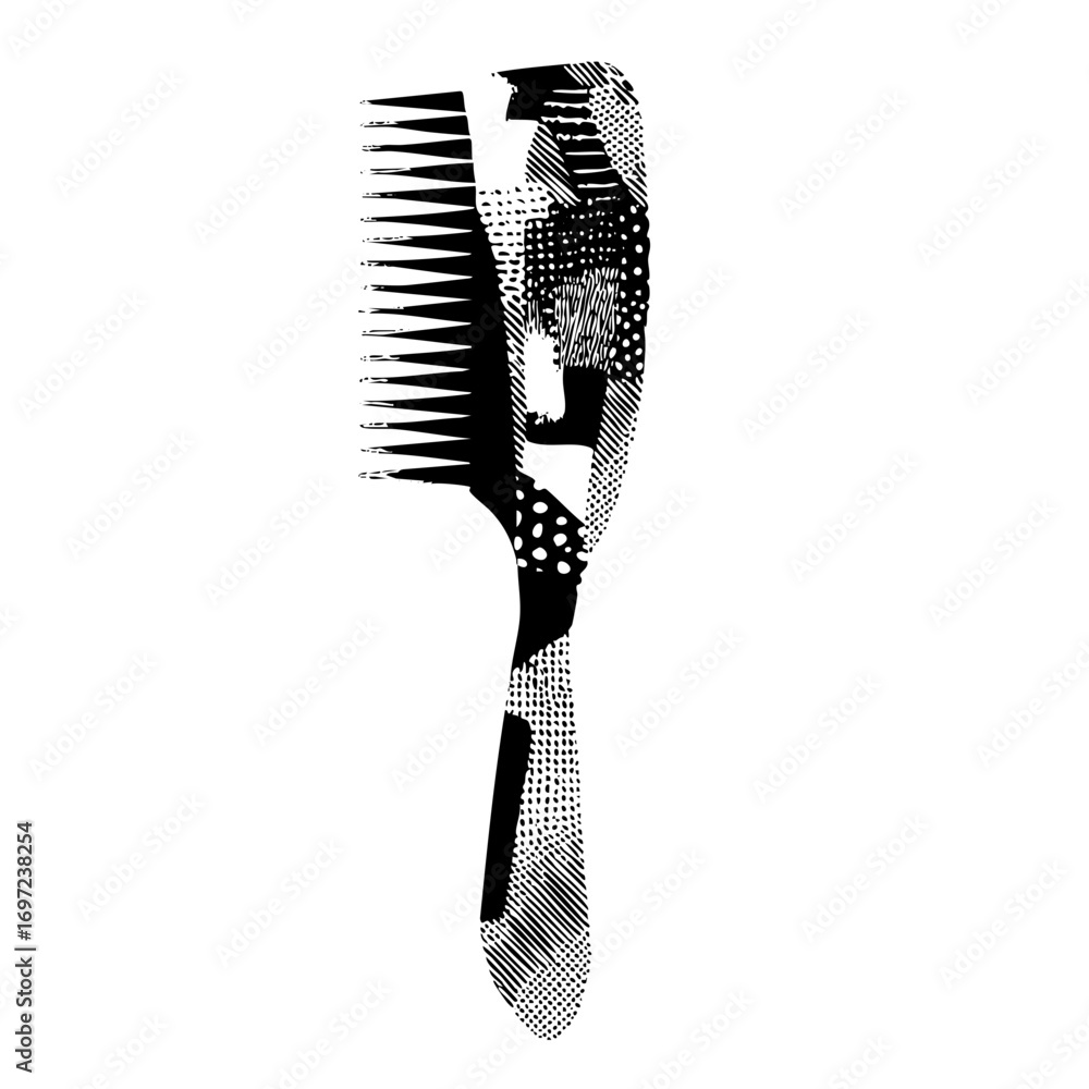 Poster vector styling tool with comb and brush head .