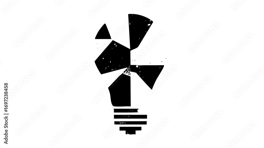 Poster vector abstract lightbulb with fragmented shapes.