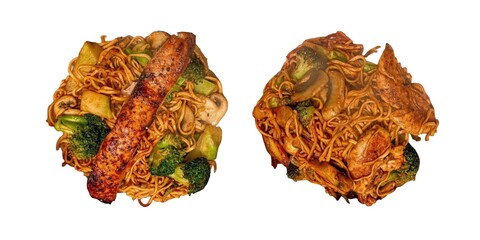 A collection of various Asian noodle dishes in separate bowls.