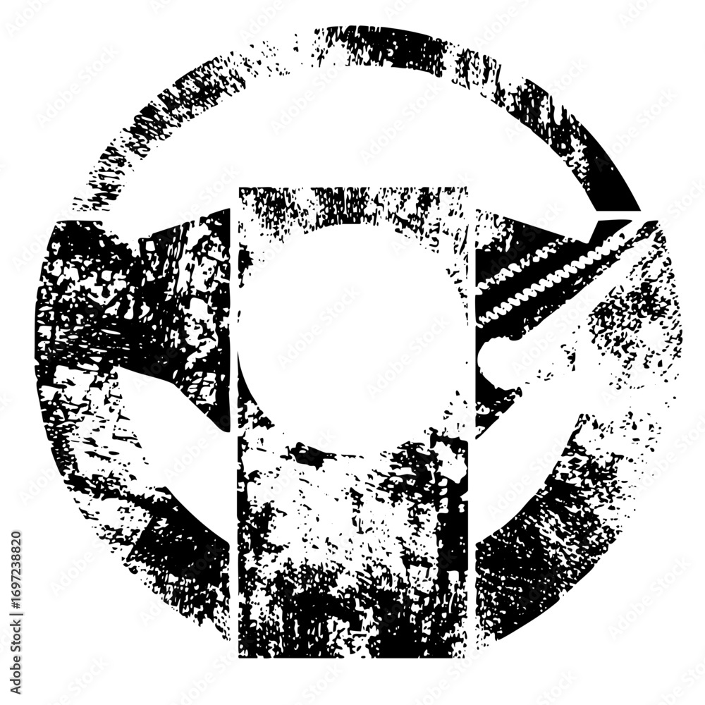 Poster vector distressed arrow within a circular frame .