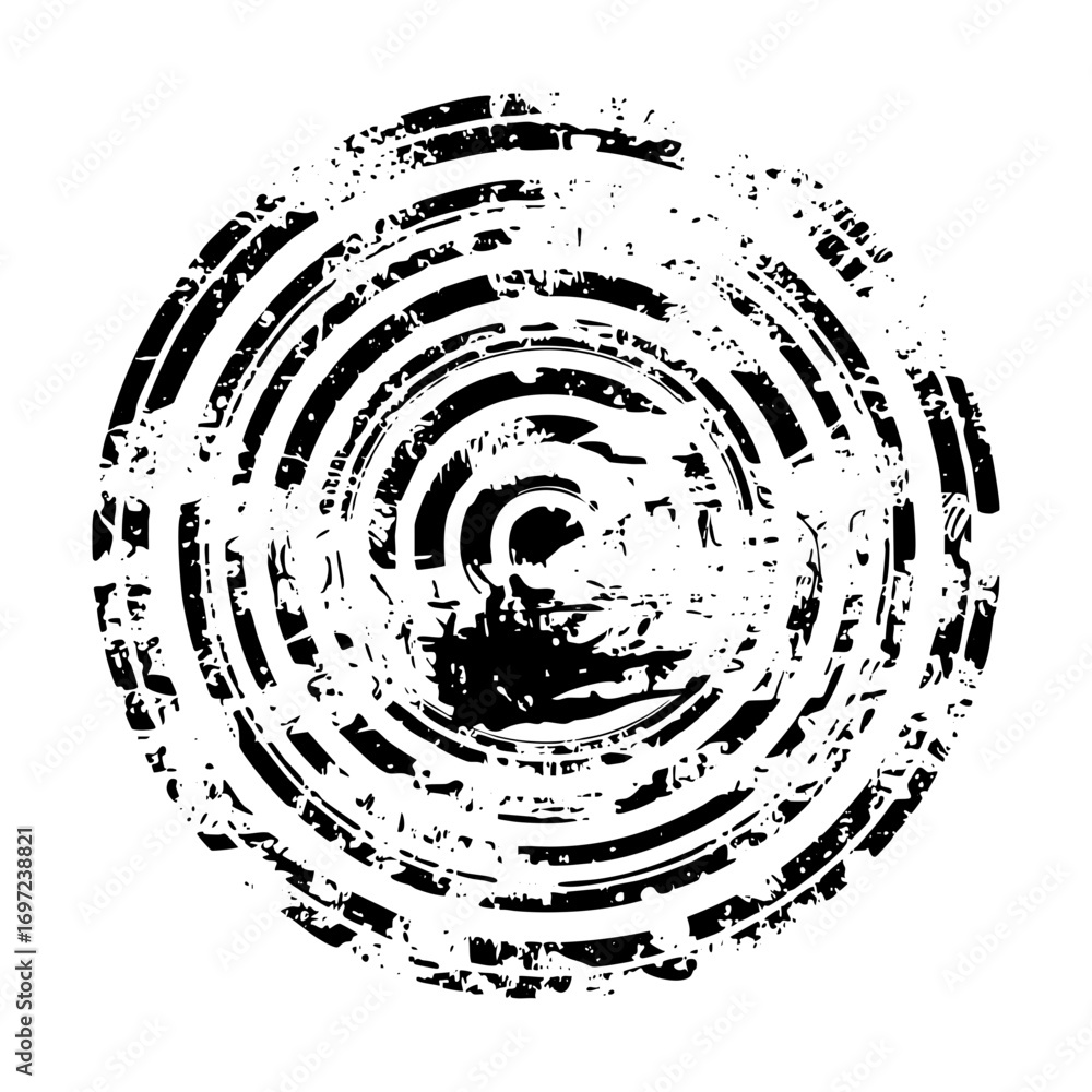 Poster vector abstract spiral swirl with distressed texture.