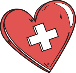 Obraz premium Red heart with cross