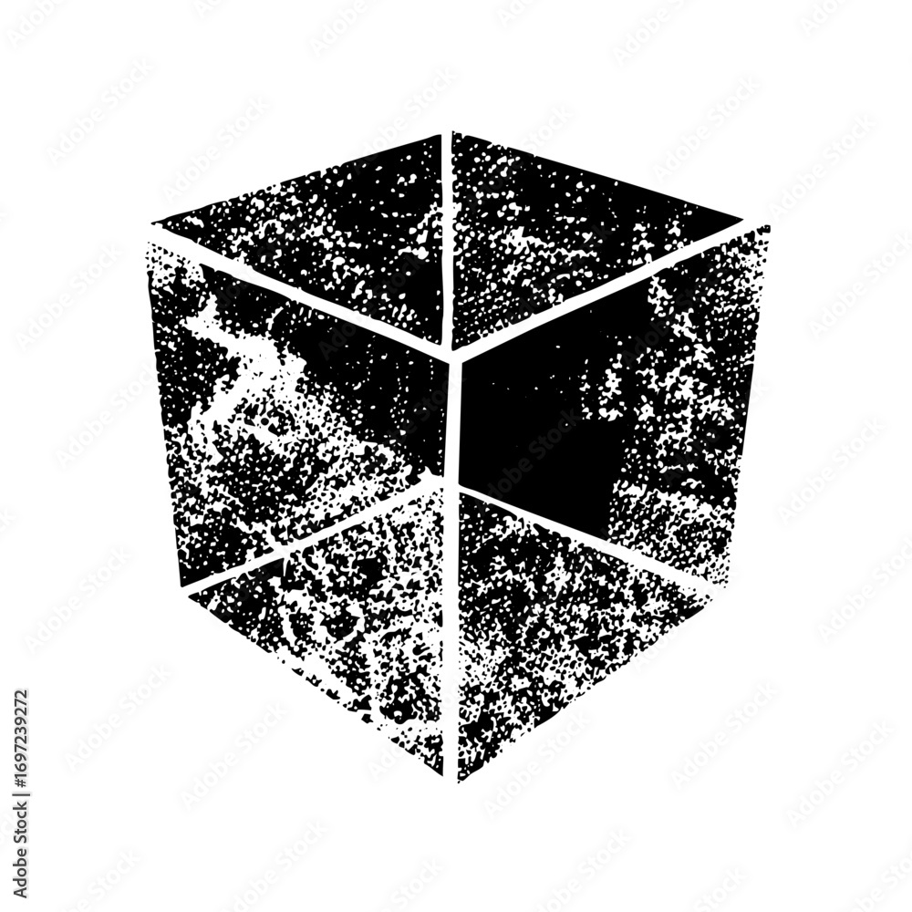 Poster vector abstract geometric shield with distressed texture