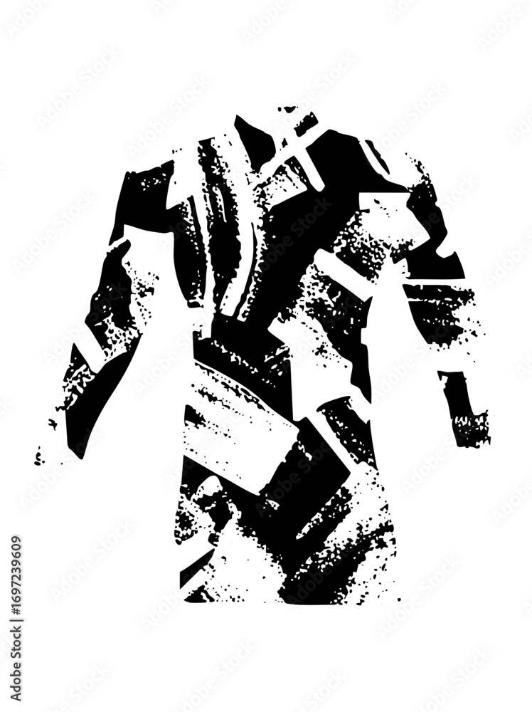 Aufkleber vector abstract warrior figure with dynamic shapes.