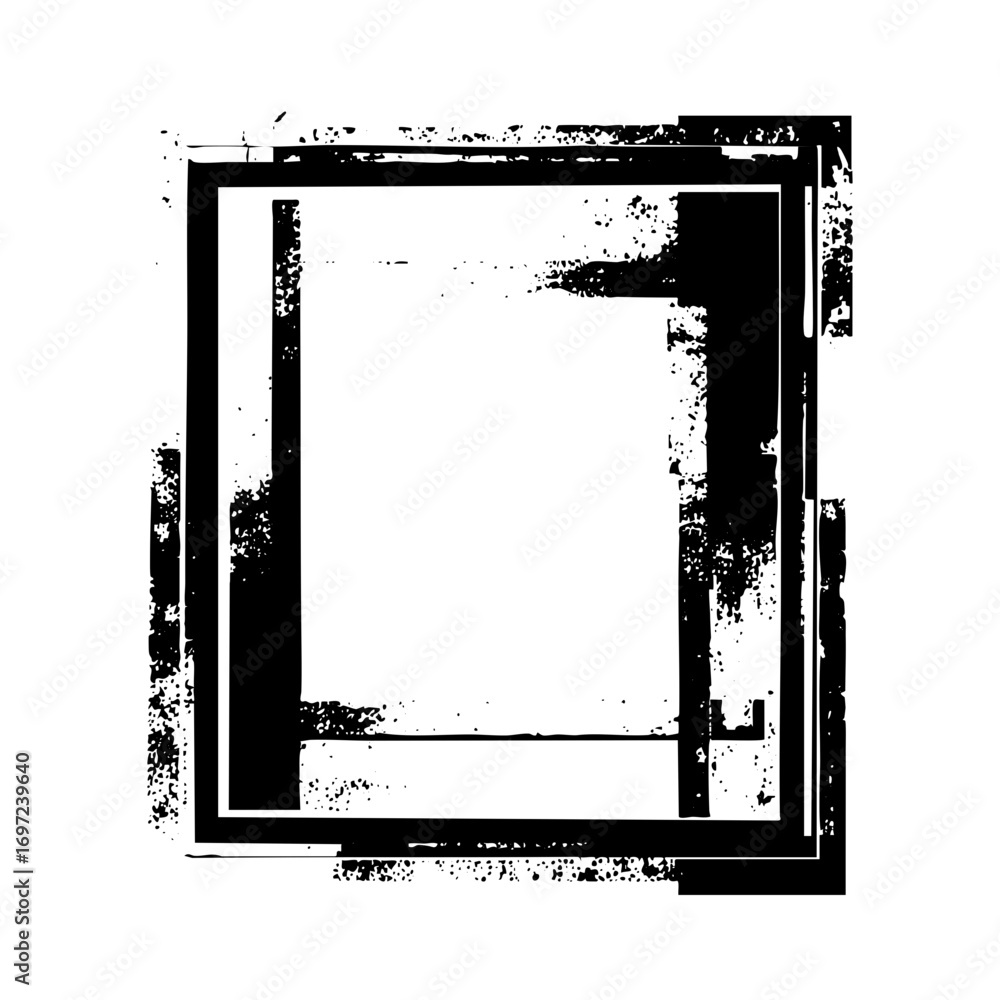 Poster vector distressed square frame with central cross element