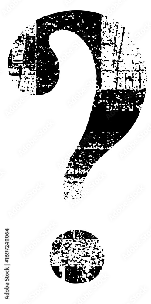 Poster vector distressed question mark with a grunge texture.