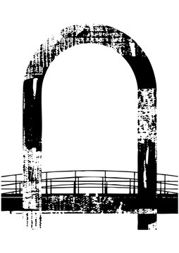 black arch bridge silhouette clip art preview