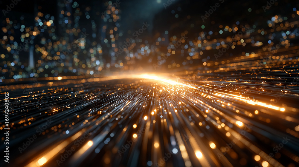 Aufkleber digital network abstract: a mesmerizing display of data streams weaving a tapestry of connectivity, 