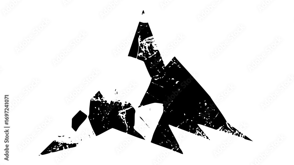 Poster vector abstract black shapes create a dynamic jagged mountain range .