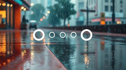 Rainy City Street Loading Circles.