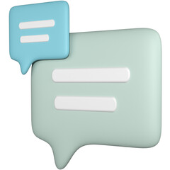 Chat Bubble Simple 3D Illustration