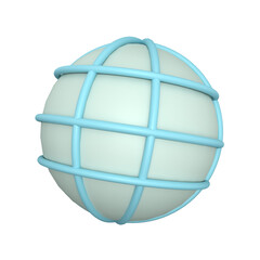 Globe Network Simple 3D Illustration