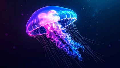 photo of blue and purple jellyfish