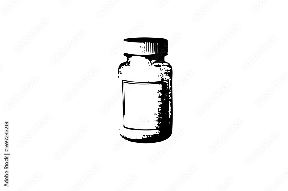 Poster vector isolated bottle with a label.