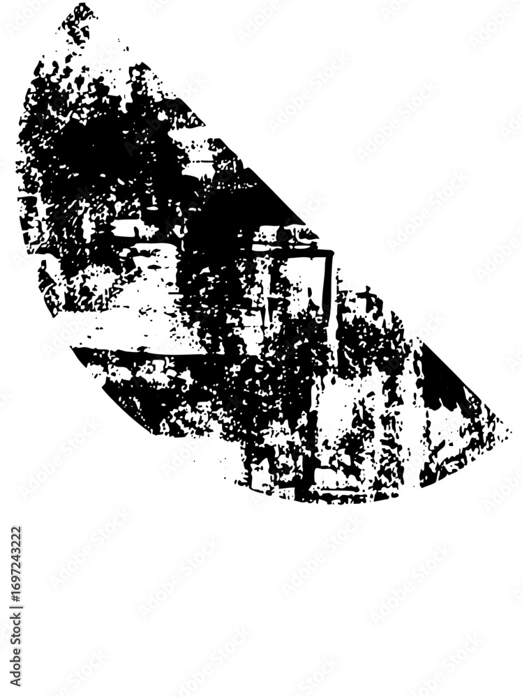 Poster vector abstract face silhouette with fragmented elements.
