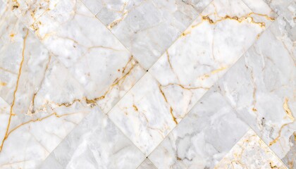 White Travertine Mosaic Tile Texture with Subtle Gold Veins