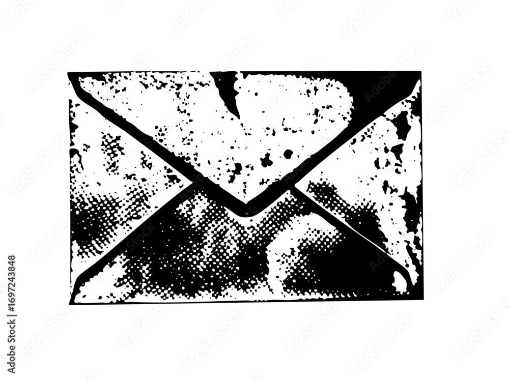 Poster vector minimalist envelope with angled flap.