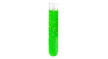Green liquid in test tube science experiment chemistry lab