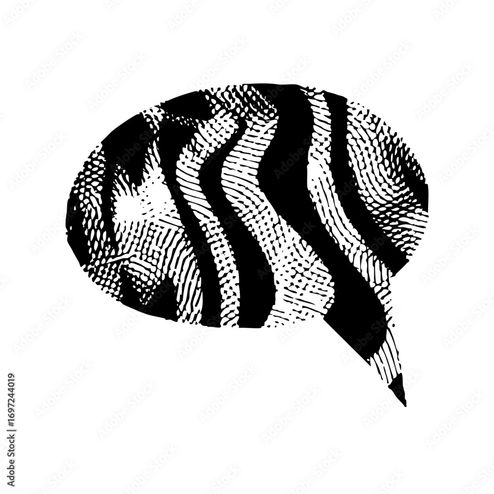 Poster vector brain shaped speech bubble with linear .