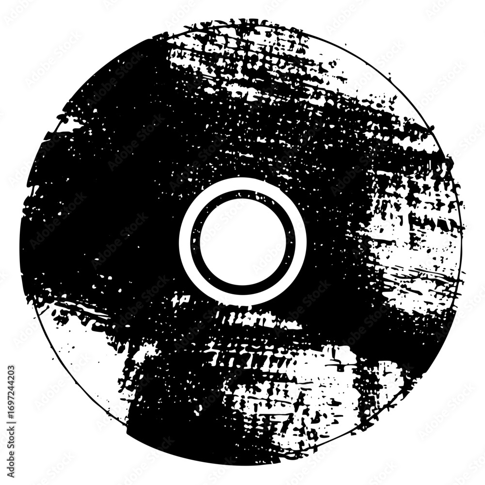 Poster vector distressed circular with central void.
