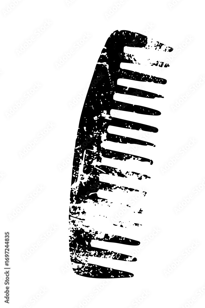 Poster vector stylized comb with distressed texture.
