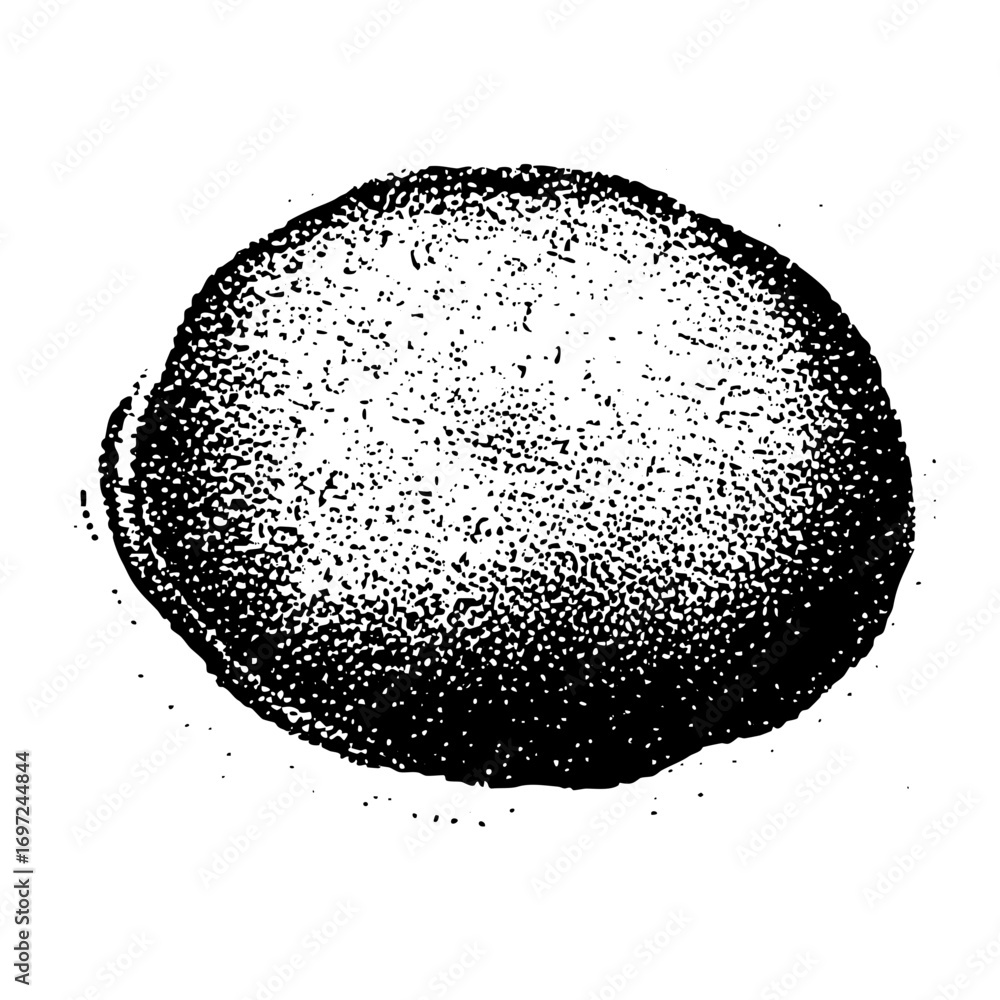 Poster vector textured circle with grainy effect.