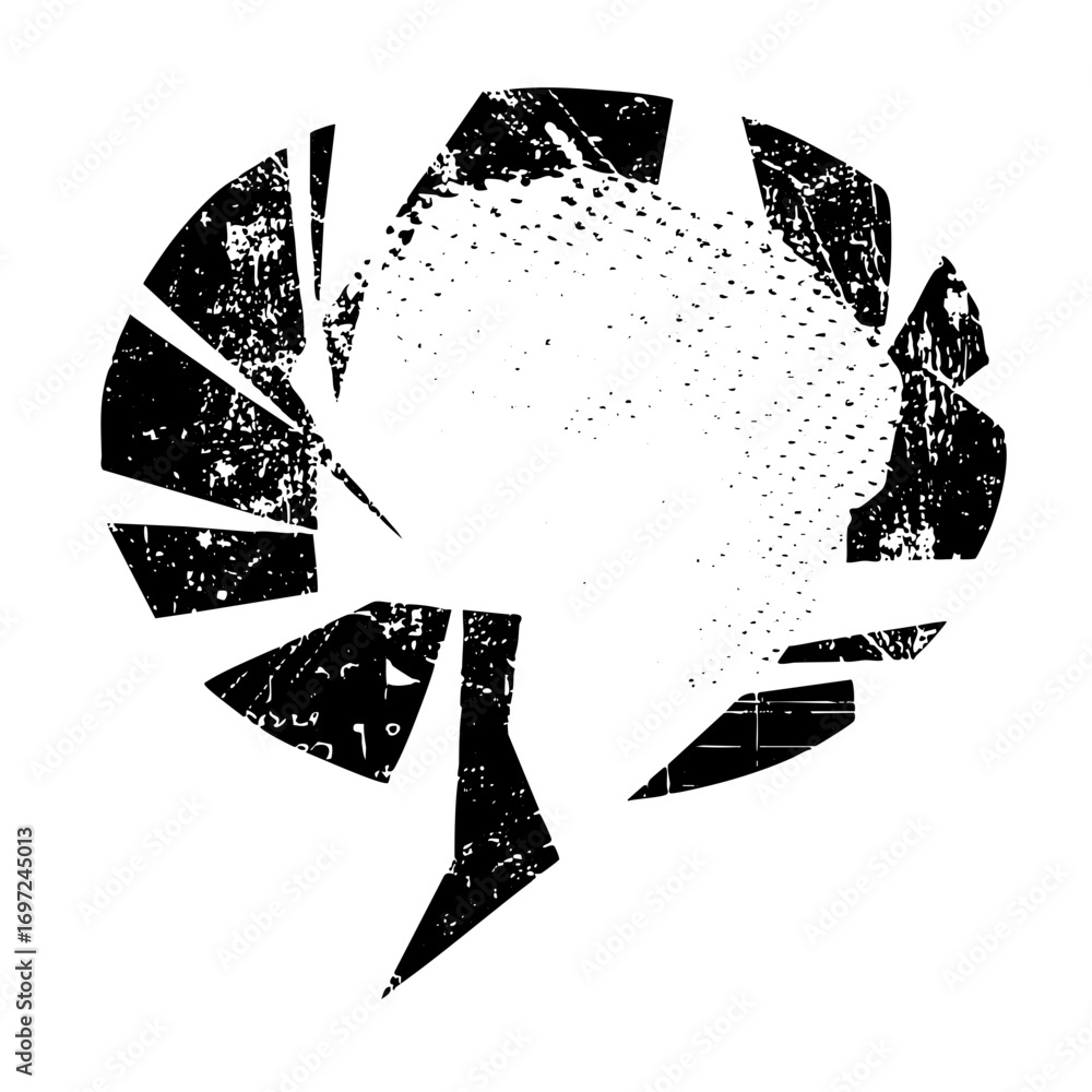 Poster vector abstract shattered with radiating fractured shapes.