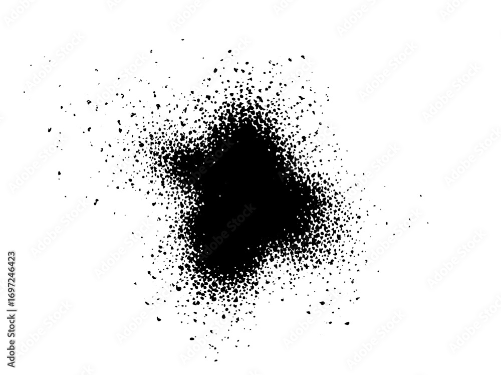 Poster vector abstract splatter shape with grainy texture.
