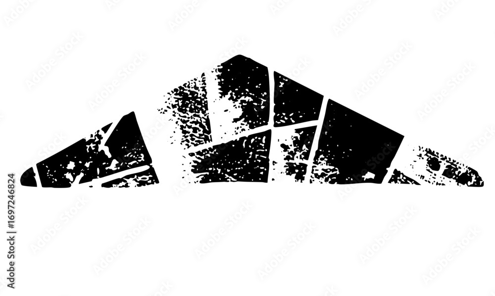 Poster vector abstract jagged mountain range in monochrome.