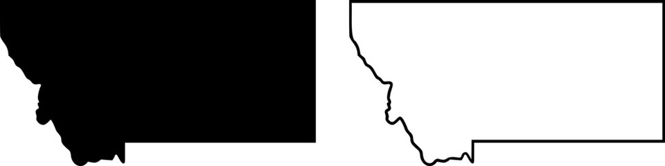 Montana state border map outline and silhouette vector graphic isolated image  © Joe