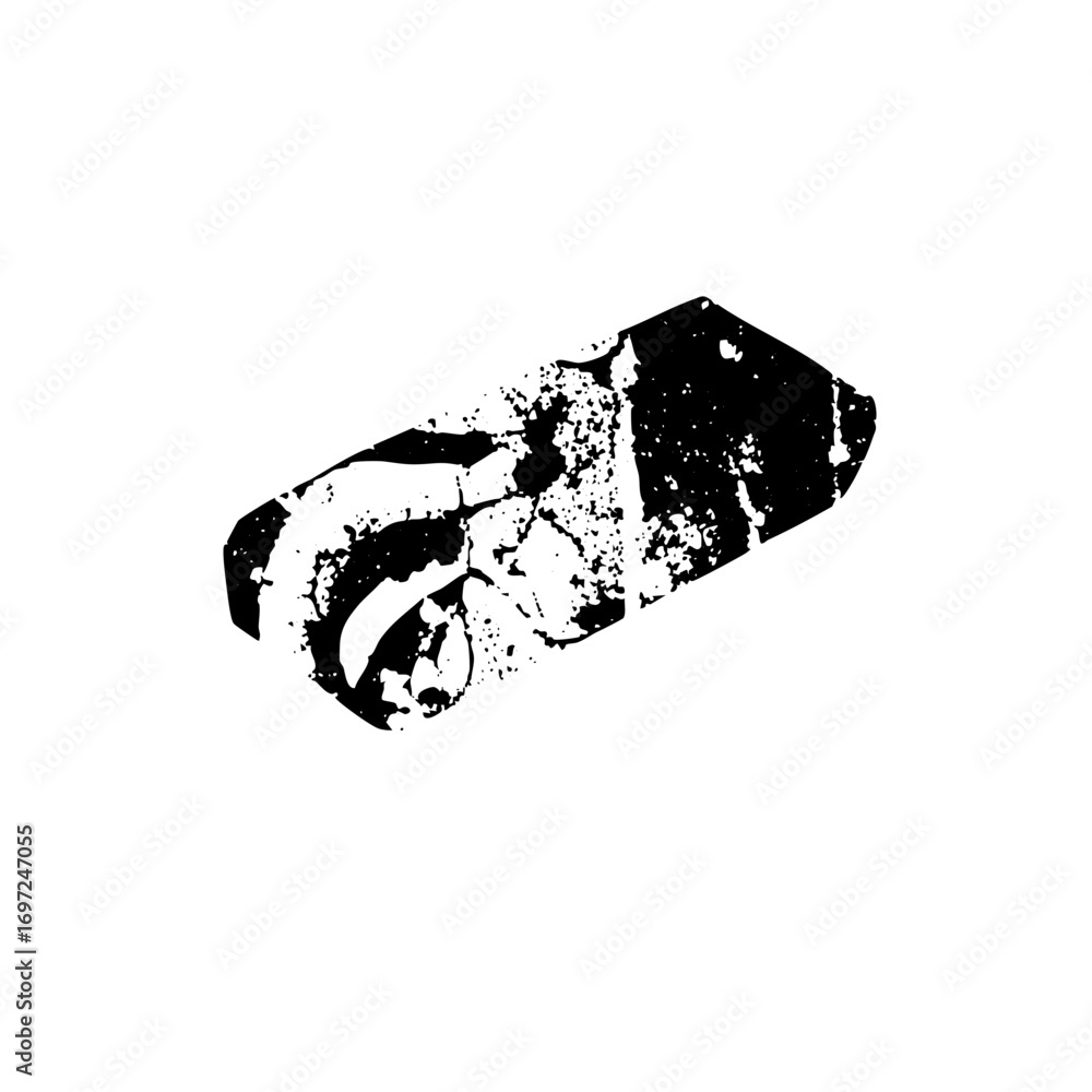 Poster vector distressed arrow with fragmented elements.