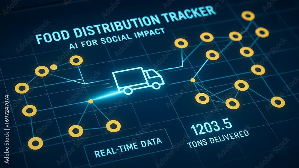 Poster food distribution tracker with ai for social impact using real time data to monitor tons delivered a