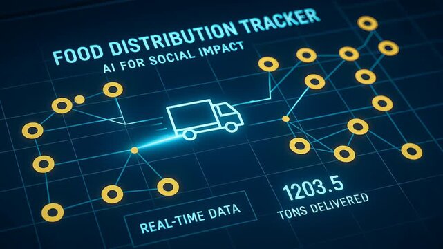 Food distribution tracker with ai for social impact using real time data to monitor tons delivered and optimize logistics for efficient supply chain