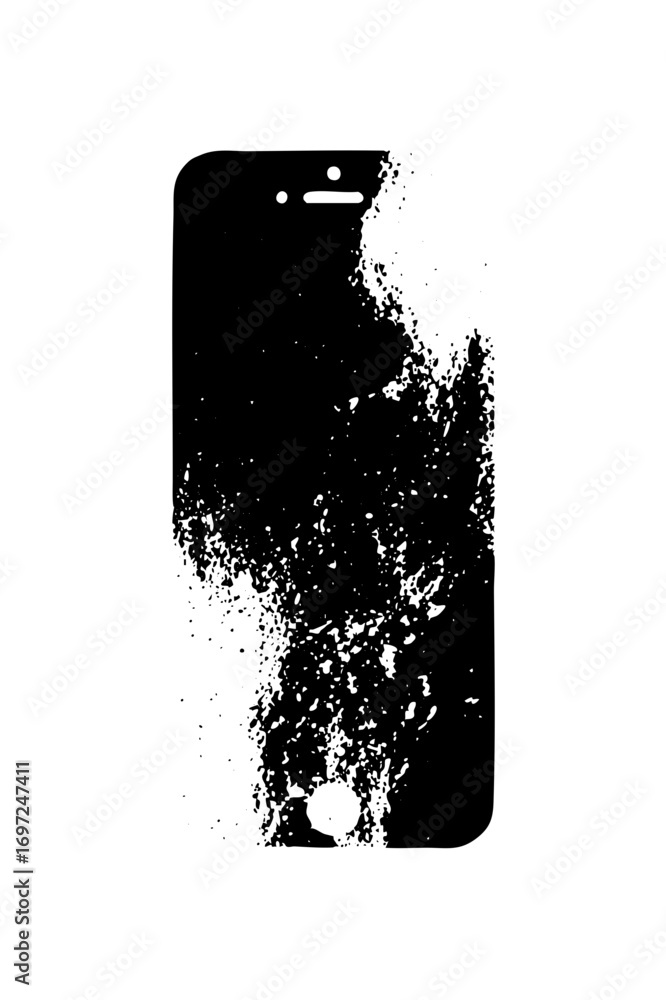 Poster vector abstract smartphone with distressed texture.