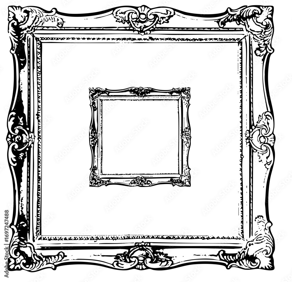 Poster vector intricate ornate frames showcase nested decorative borders.