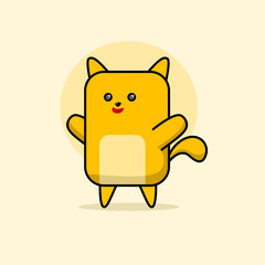 cute cartoon design of orange cat with happiness