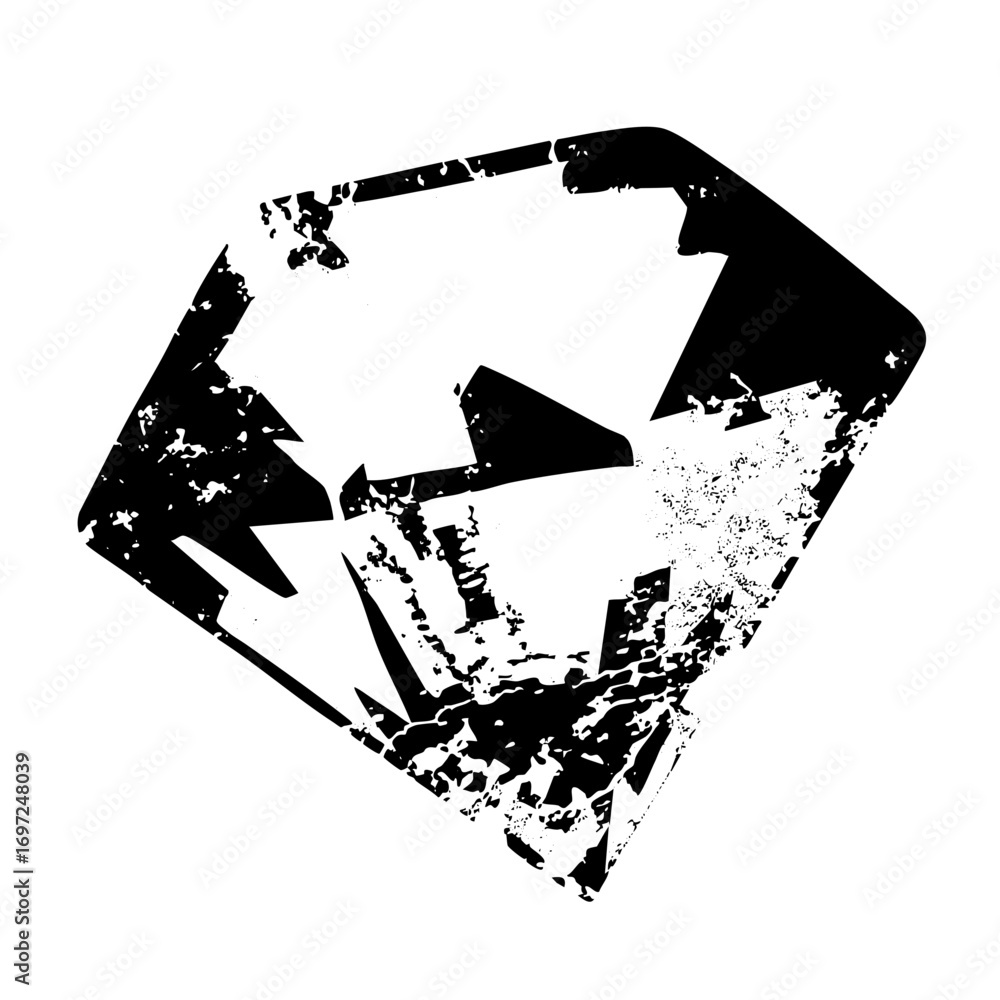 Aufkleber vector abstract geometric emblem featuring a stylized shield with an arrow.