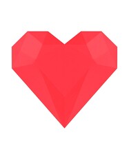 Red polygon heart graphic