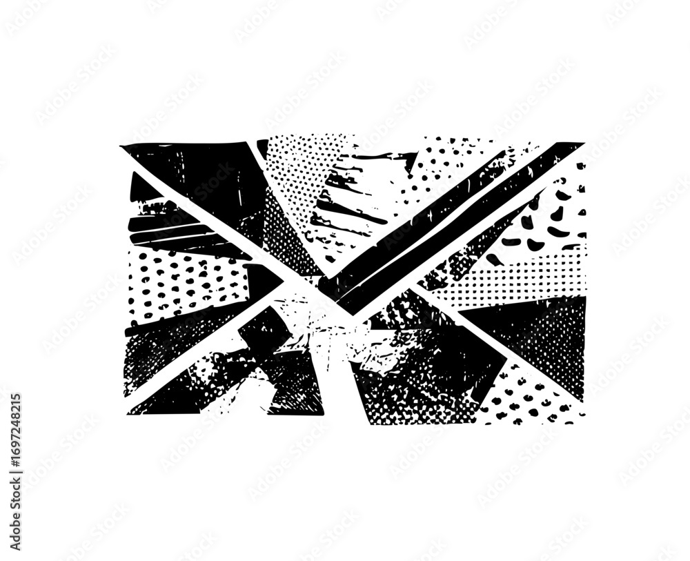 Poster vector abstract geometric featuring intersecting lines and textured shapes.