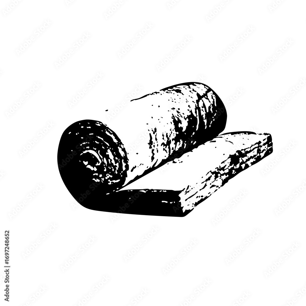 Poster vector rustic bread loaf and slices